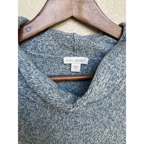 J Jill Pure Jill Womens Kimono Sweater Size L Oversize Boxy Fit 3/4 Sleeves blue - Picture 3 of 6